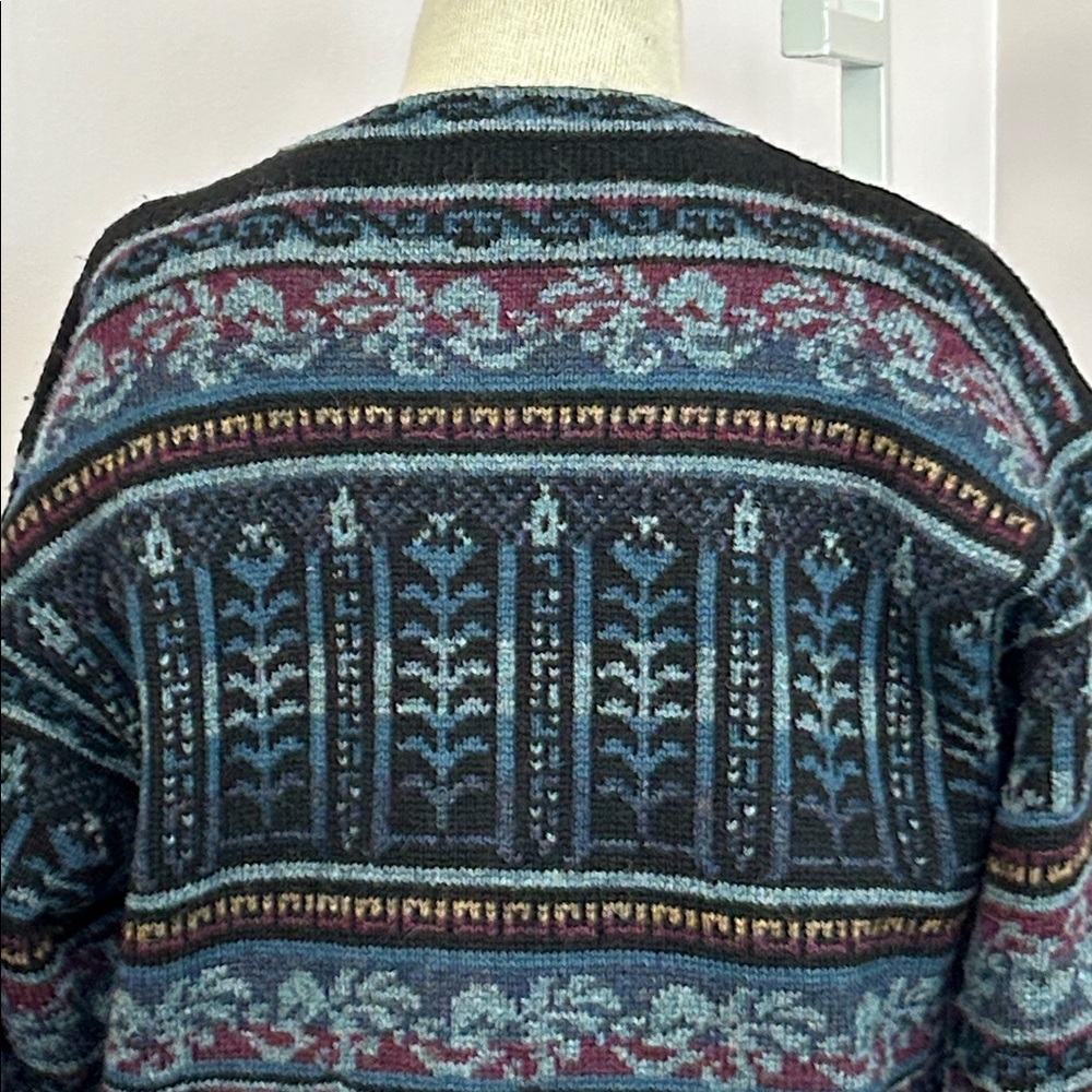 Icelandic Design Fair Isle Knit Cardigan Sweater - Picture 6 of 11